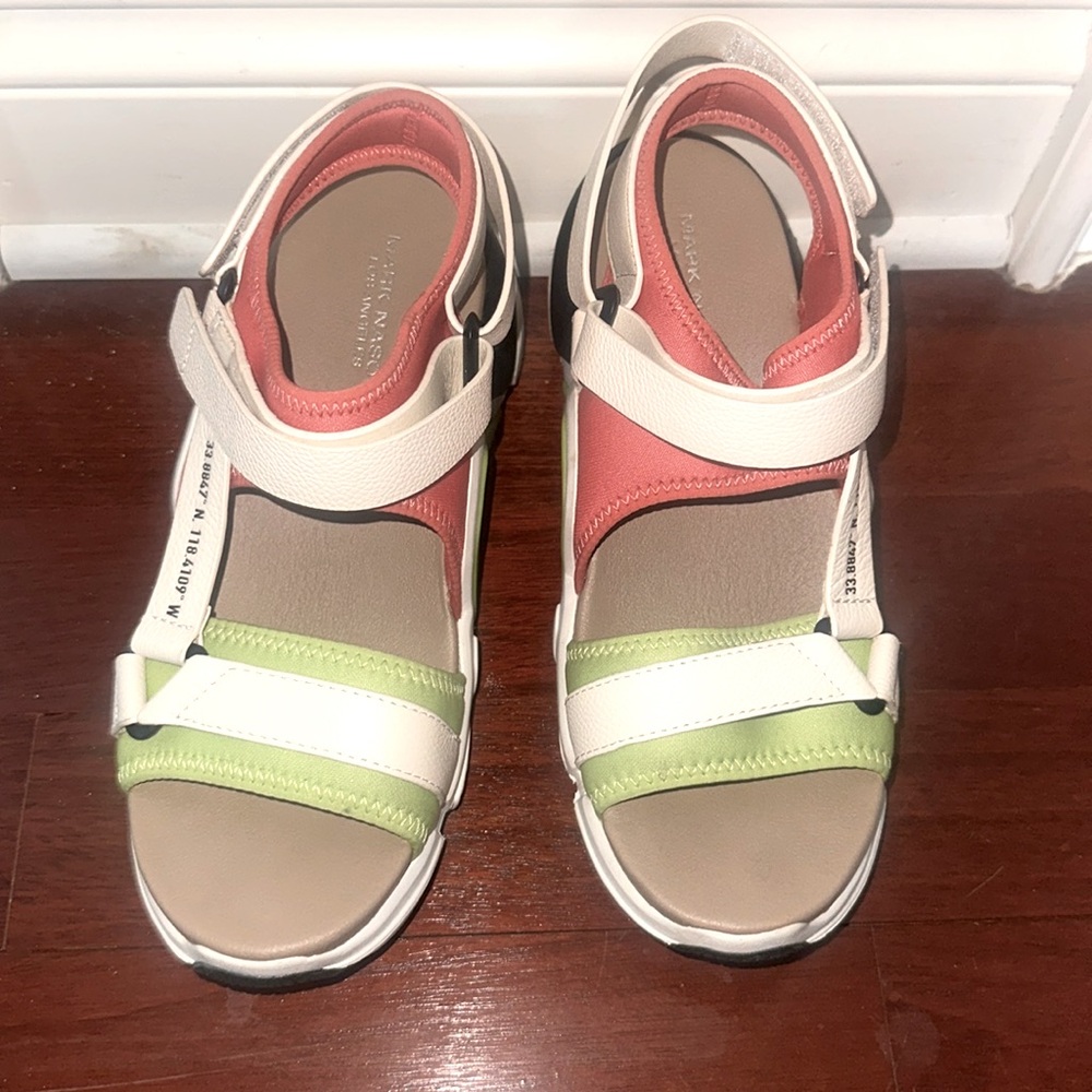EUC Skechers Colorful chunky platform sandals by Mark Nason size 9 🩷💚🤍